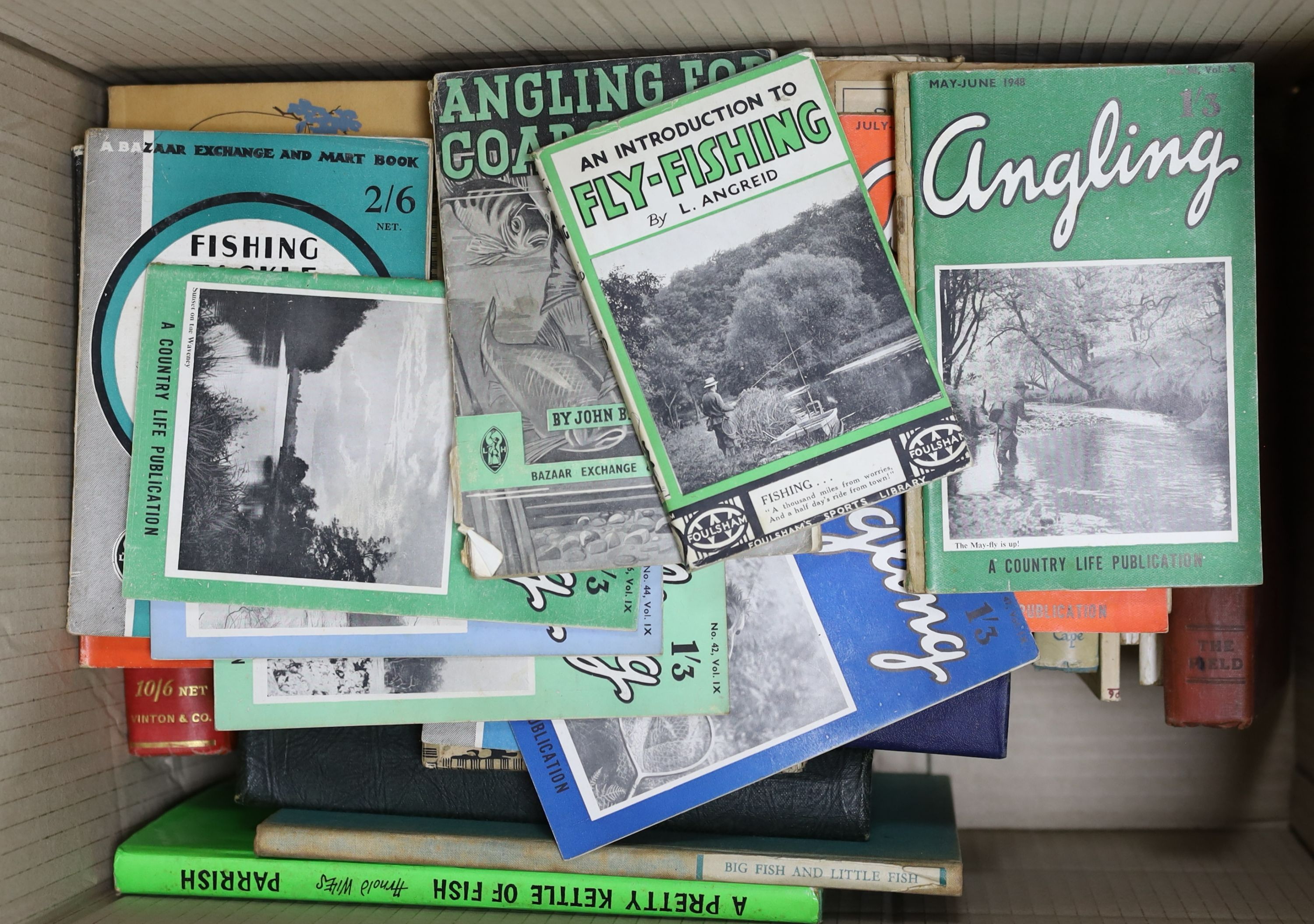 Collection of books on fishing, fish and other country pursuits